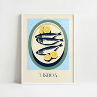 Sardines from Lisbon, Portugal - Art Print - Art print in white frame