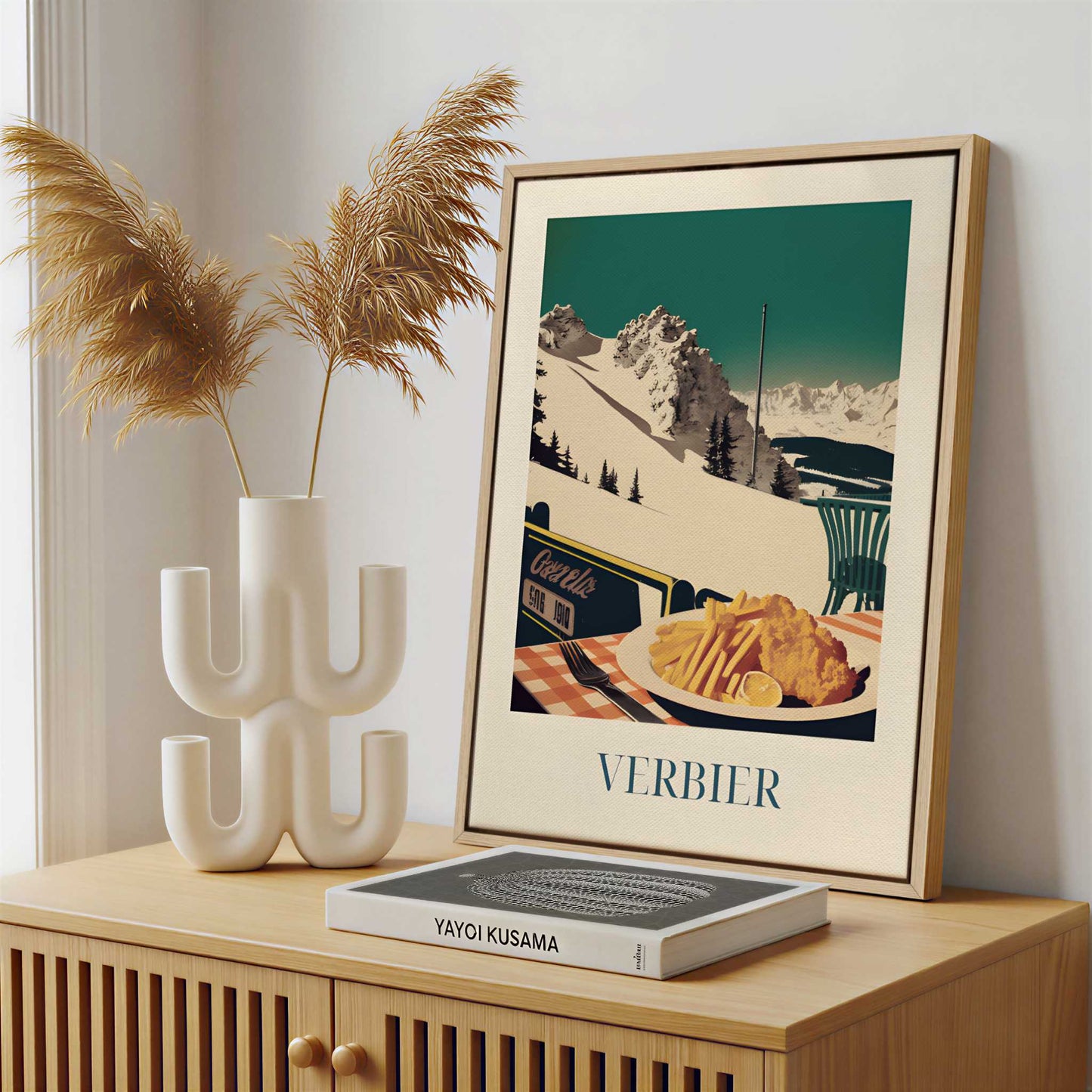 Framed Canvas - Framed canvas in a stylish interior setting