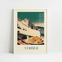 Schnitzel from Verbier, Switzerland - Art Print - Art print in white frame