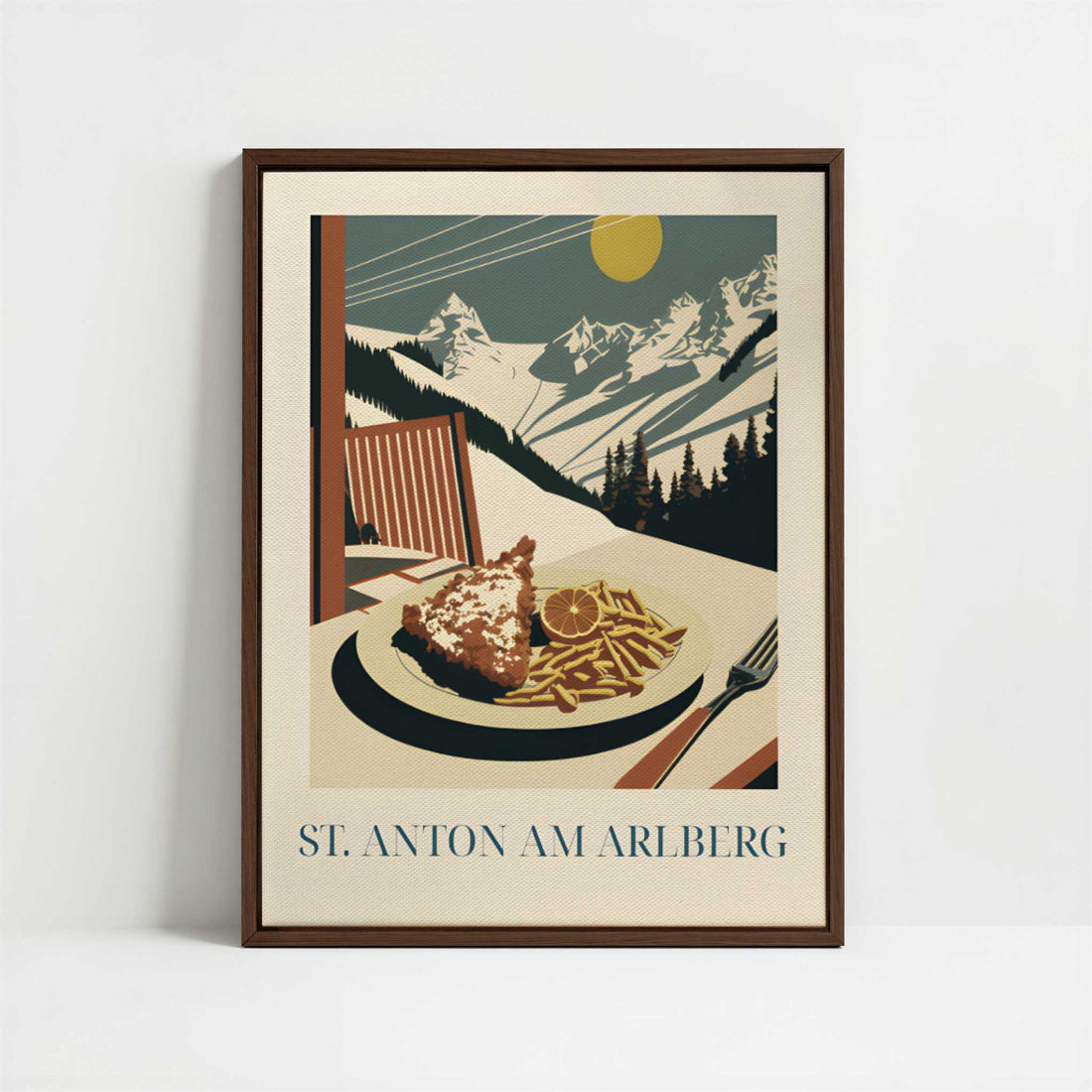 Framed Canvas - Framed canvas in dark wood color frame