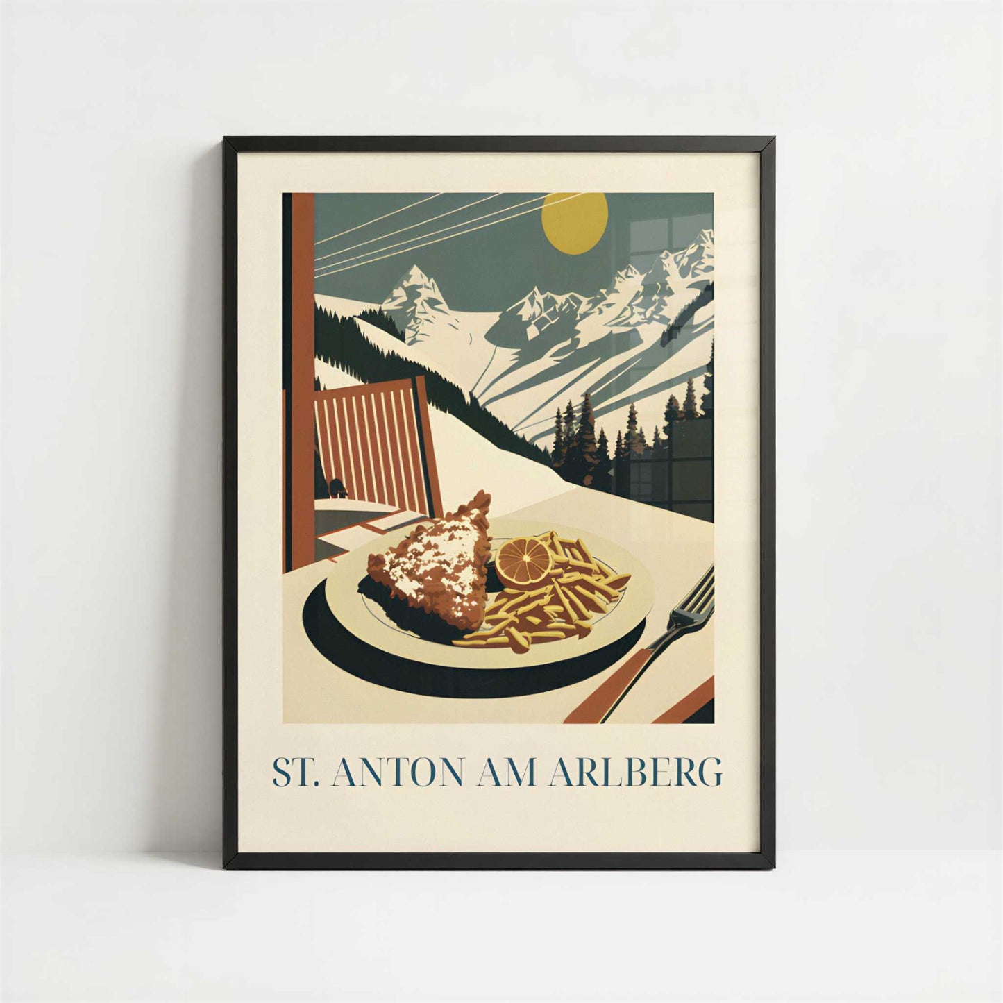 Schnitzel from St. Anton am Arlberg, Austria - Art Print - Art print in black frame