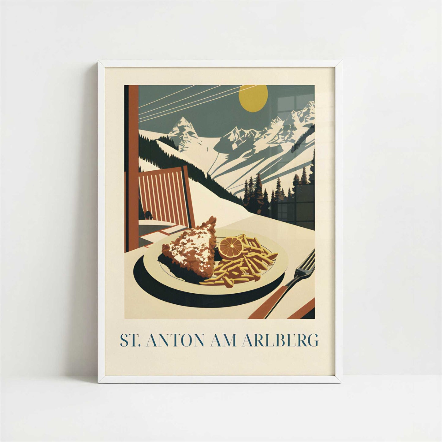Schnitzel from St. Anton am Arlberg, Austria - Art Print - Art print in white frame