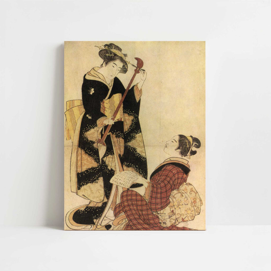 Rehearsing a New Song (c.1777) by Kitao Shigemasa – Art Print - Unframed art print