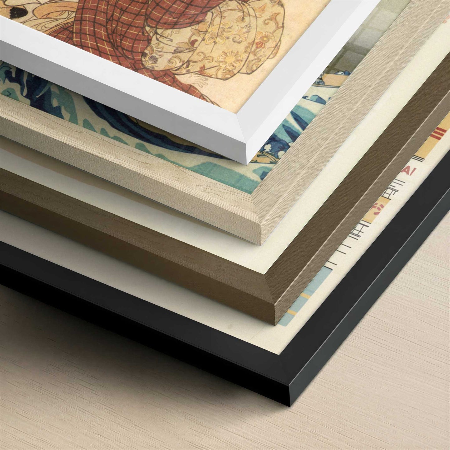 Rehearsing a New Song (c.1777) by Kitao Shigemasa – Art Print - Close-up detail of the different frames