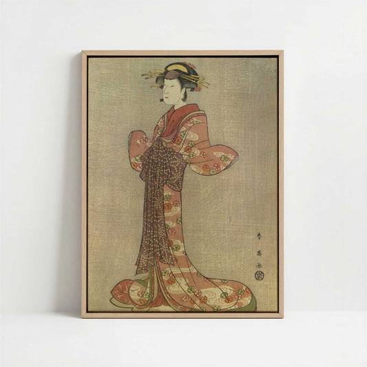 Framed Canvas - Framed canvas in oak color frame