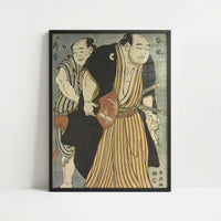 The Wrestler Tanikaze and Pupil Taki-no-oto (c.1796) by Katsukawa Shunei – Art Print - Art print in black frame