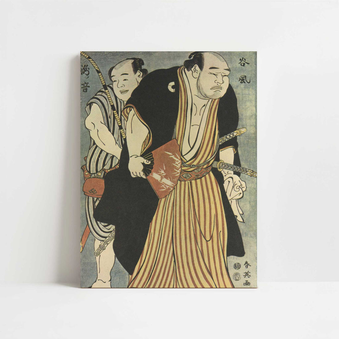 The Wrestler Tanikaze and Pupil Taki-no-oto (c.1796) by Katsukawa Shunei – Art Print - Unframed art print