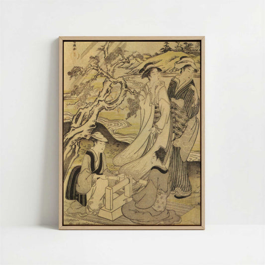 Framed Canvas - Framed canvas in oak color frame