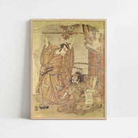 Actors Ichikawa Danjuro IV & Nakamura Utaemon (1769) by Katsukawa Shunsho – Art Print - Art print in oak frame