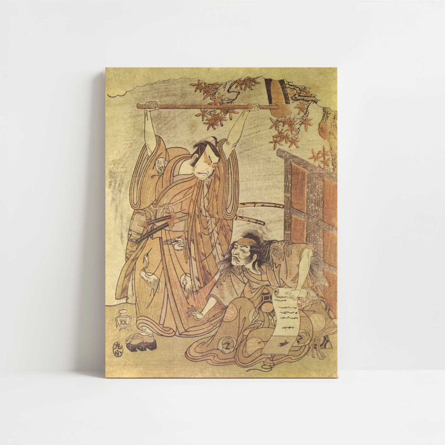 Actors Ichikawa Danjuro IV & Nakamura Utaemon (1769) by Katsukawa Shunsho – Art Print - Unframed art print