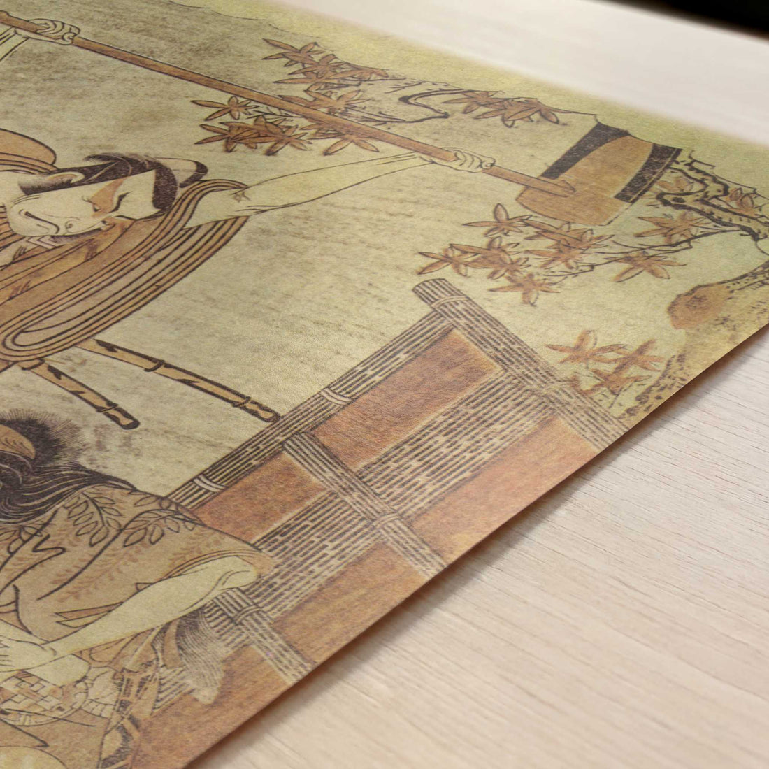 Actors Ichikawa Danjuro IV & Nakamura Utaemon (1769) by Katsukawa Shunsho – Art Print - Close-up detail of the art print