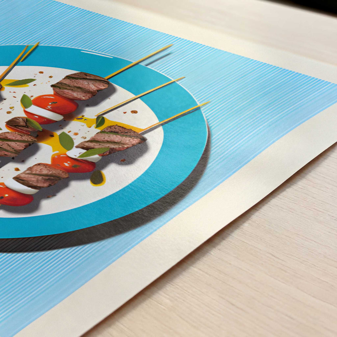 Souvlaki from Thessaloniki, Greece - Art Print - Close-up detail of the art print