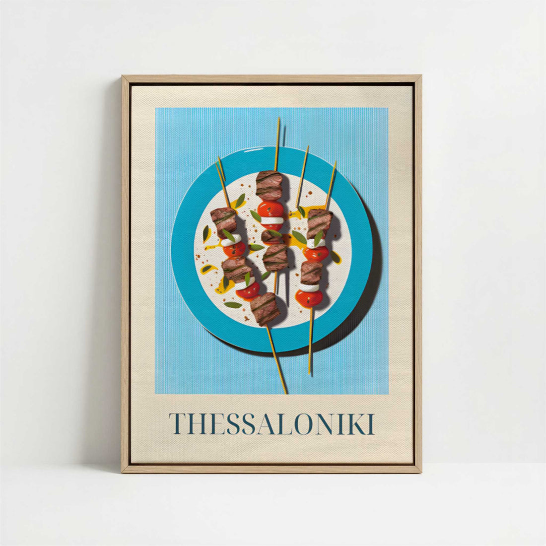Framed Canvas - Framed canvas in oak color frame