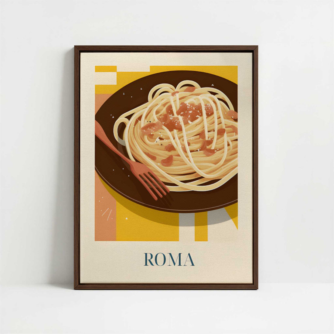 Framed Canvas - Framed canvas in dark wood color frame