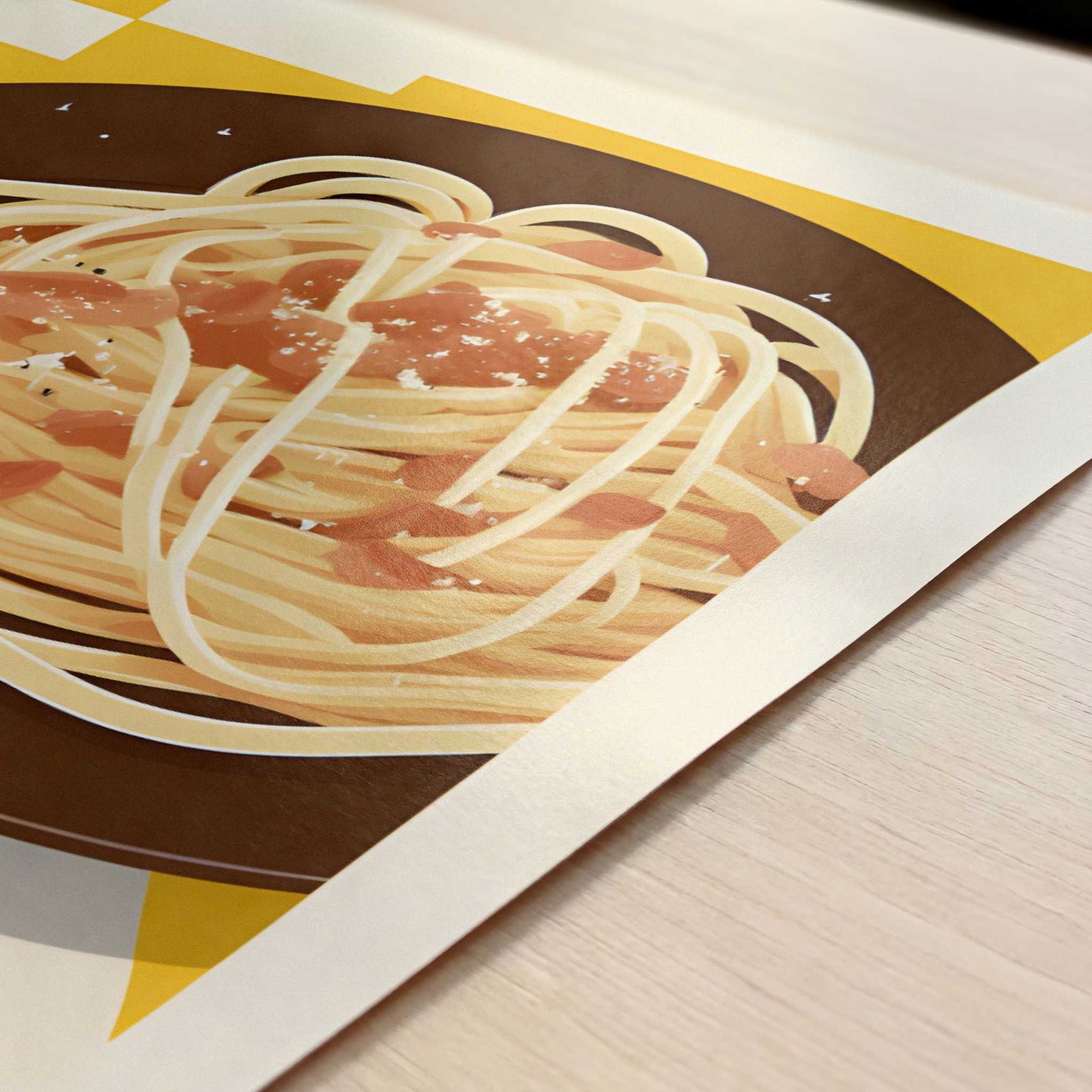Spaghetti from Rome, Italy - Art Print - Close-up detail of the art print