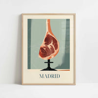 Ham from Madrid, Spain - Art Print - Art print in oak frame