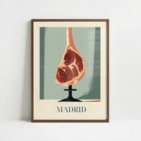 Ham from Madrid, Spain - Art Print - Art print in dark wood frame