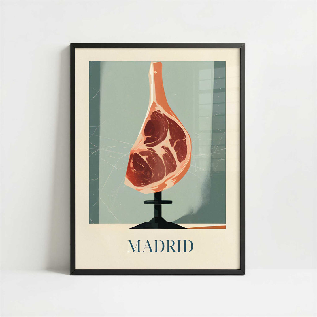 Ham from Madrid, Spain - Art Print - Art print in black frame