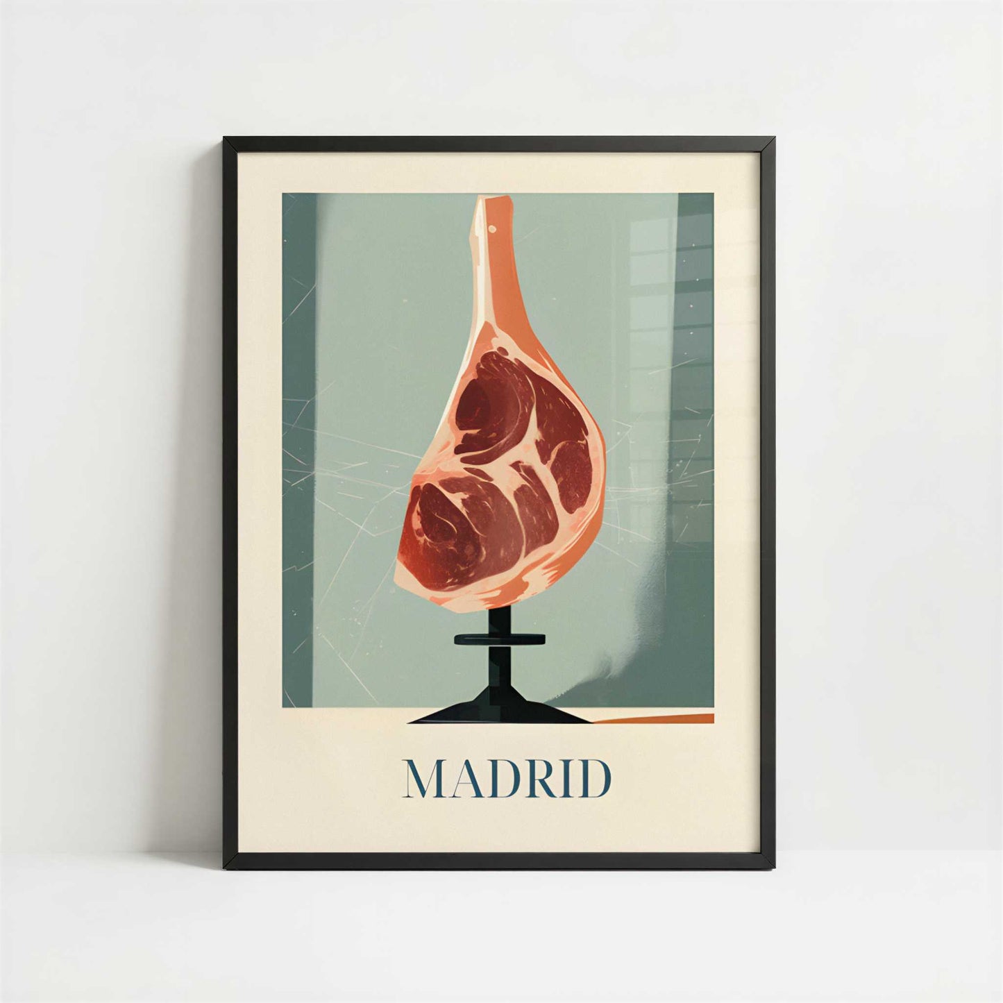 Ham from Madrid, Spain - Art Print - Art print in black frame