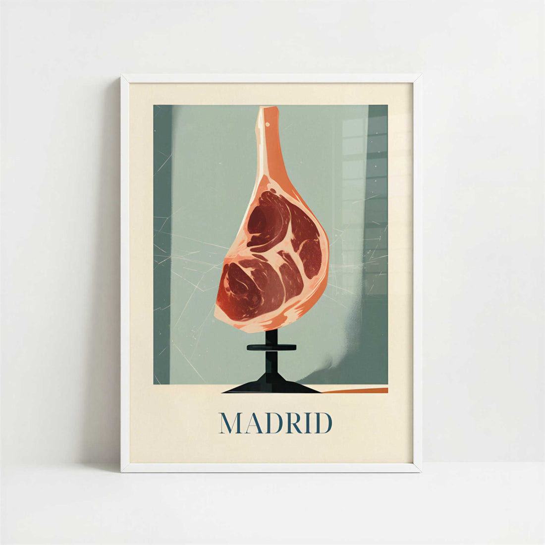 Ham from Madrid, Spain - Art Print - Art print in white frame