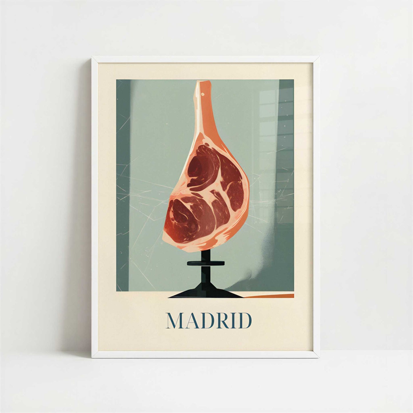 Ham from Madrid, Spain - Art Print - Art print in white frame