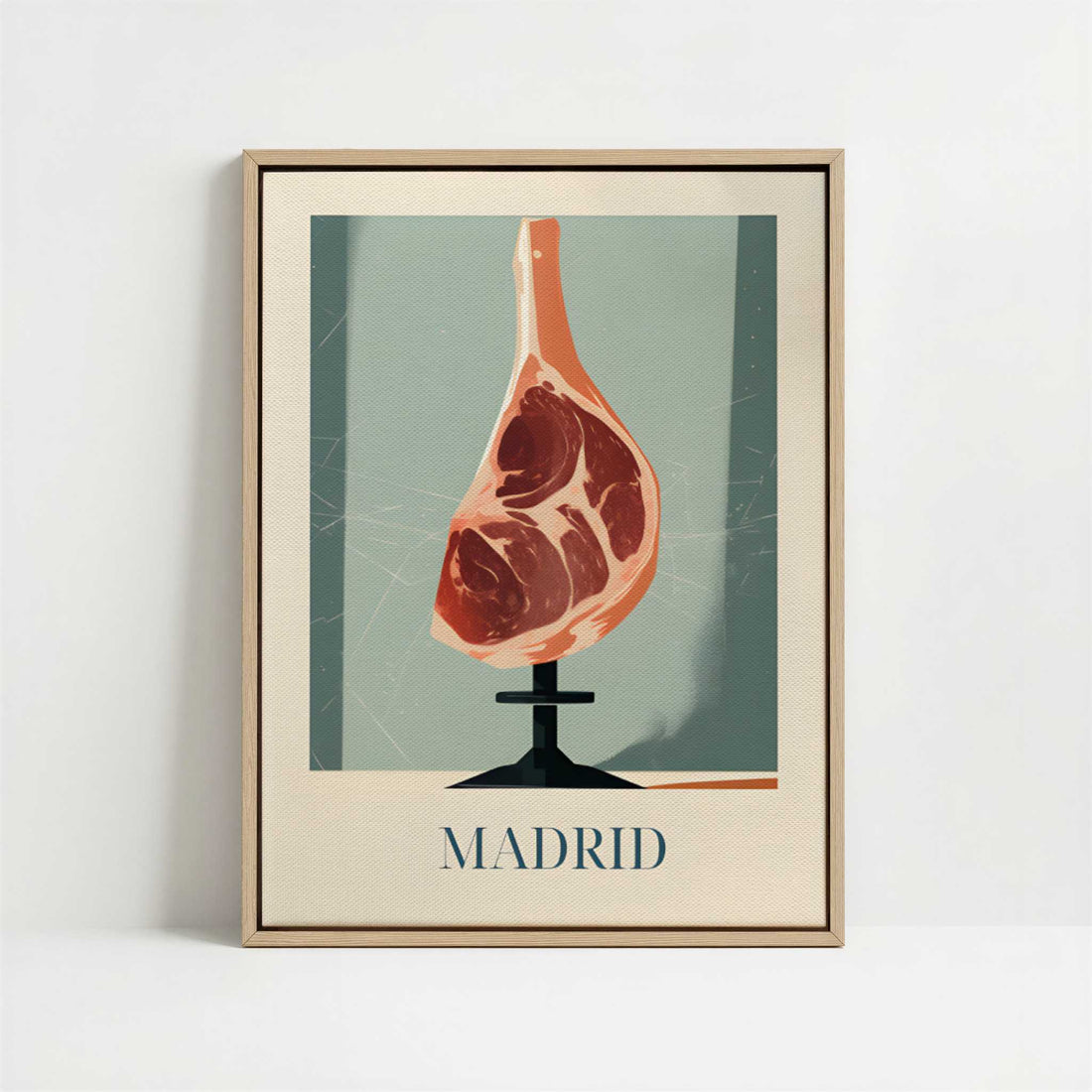 Framed Canvas - Framed canvas in oak color frame