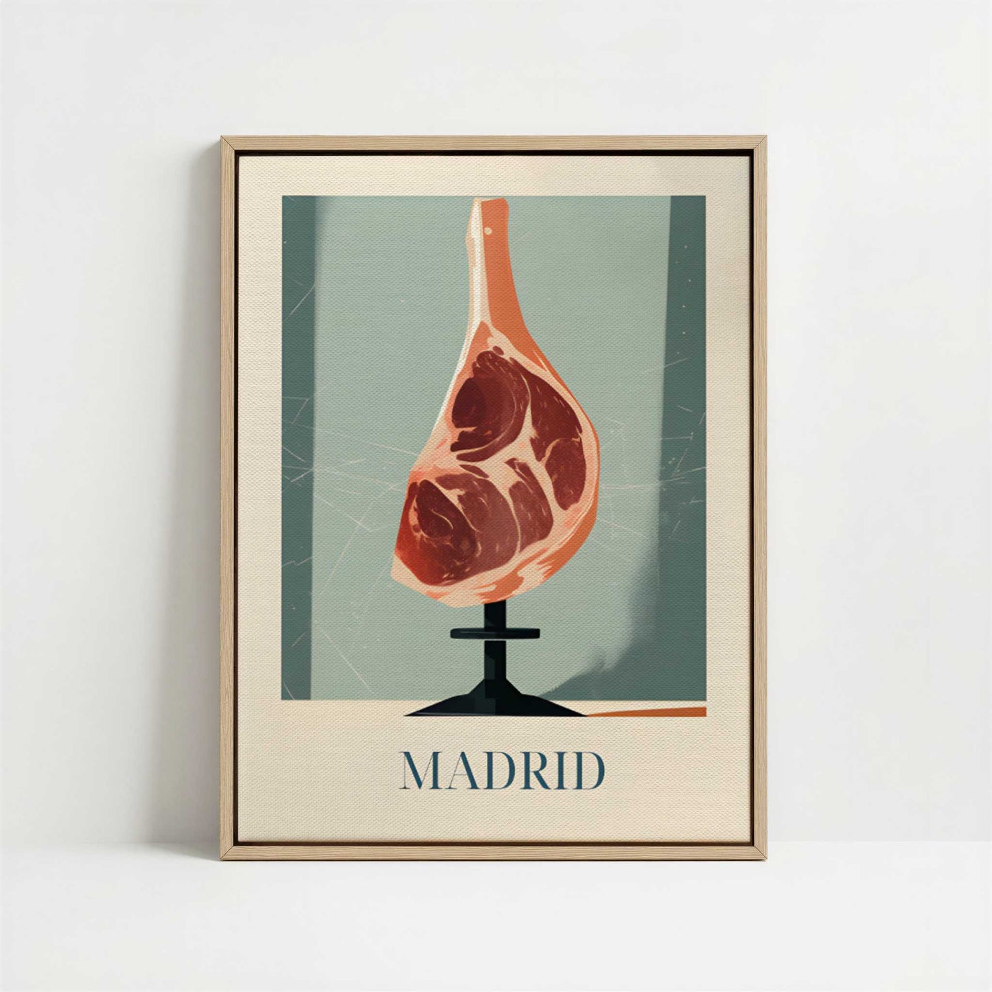 Framed Canvas - Framed canvas in oak color frame