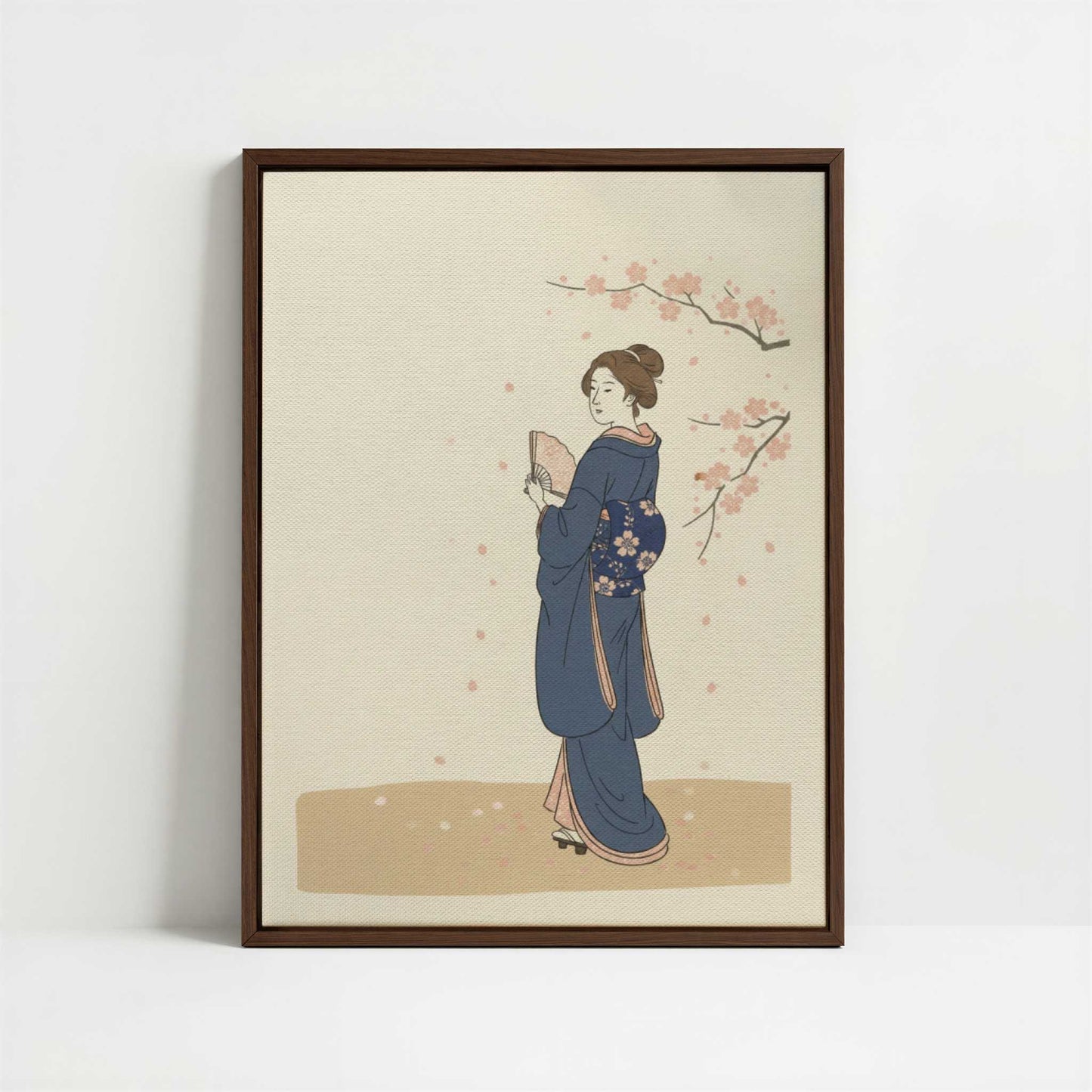 Framed Canvas - Framed canvas in dark wood color frame