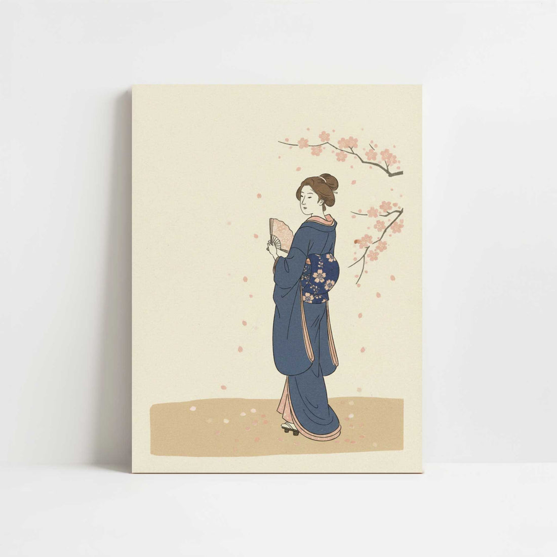 Spring Silence with a Japanese Woman - Art Print - Unframed art print
