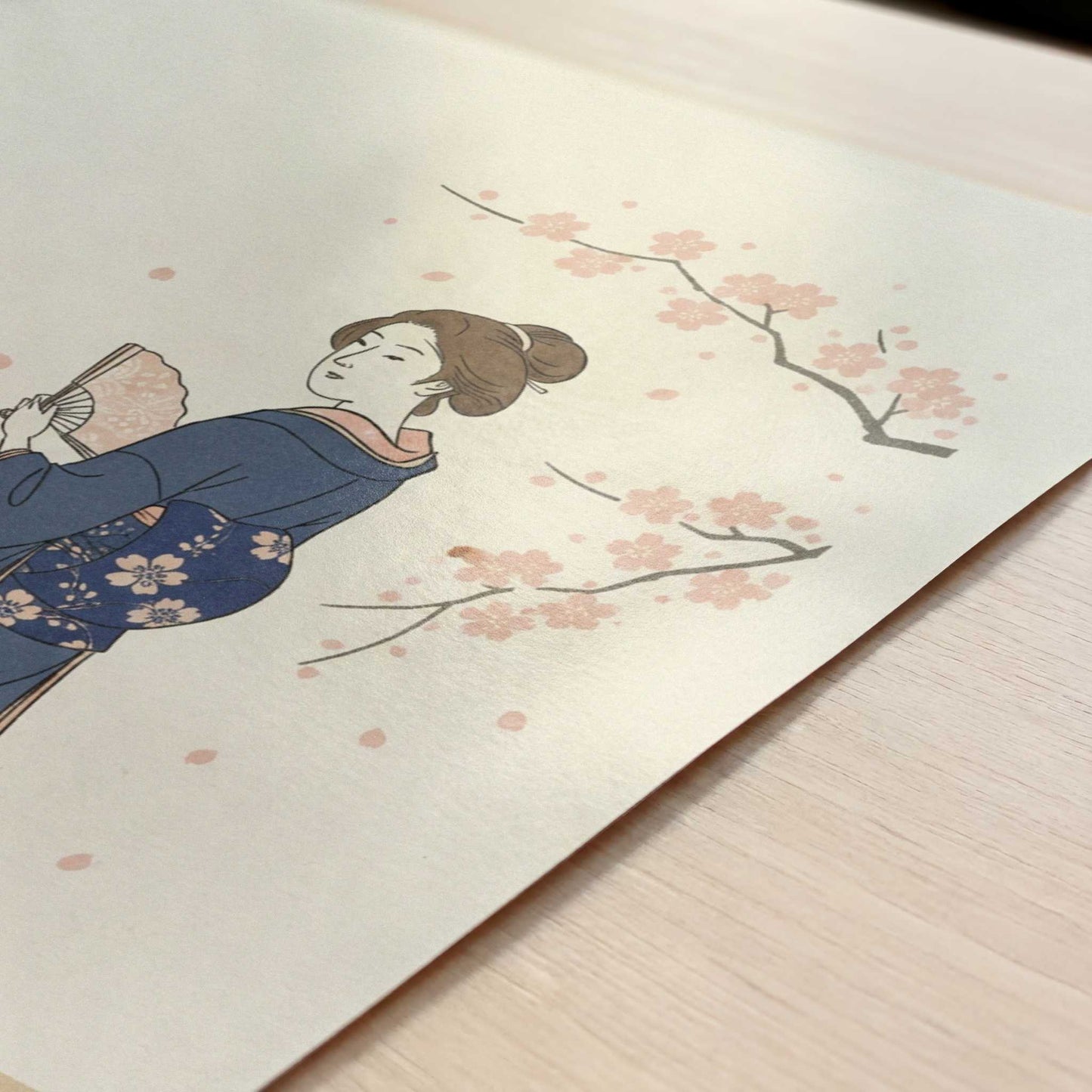 Spring Silence with a Japanese Woman - Art Print - Close-up detail of the art print