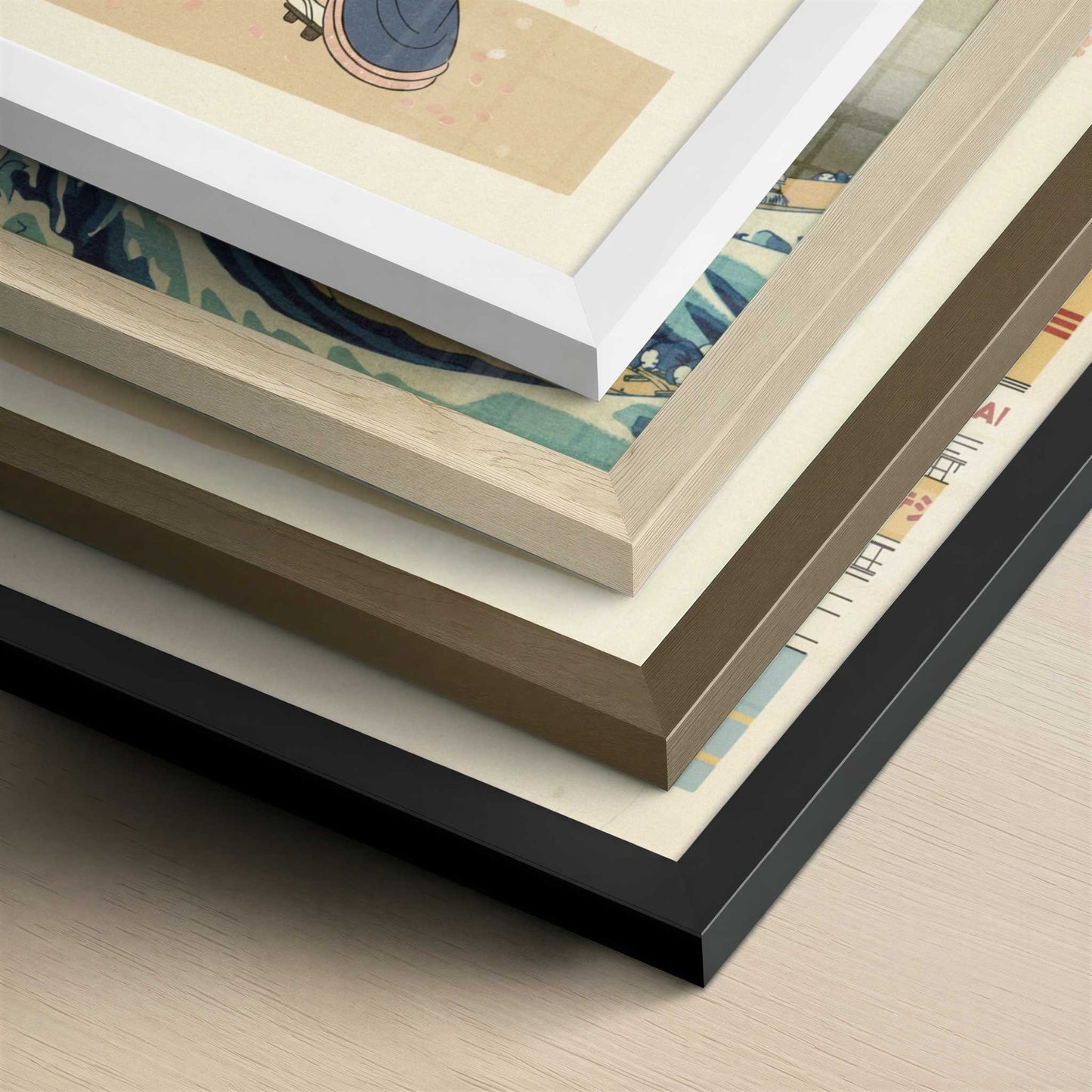 Spring Silence with a Japanese Woman - Art Print - Close-up detail of the different frames