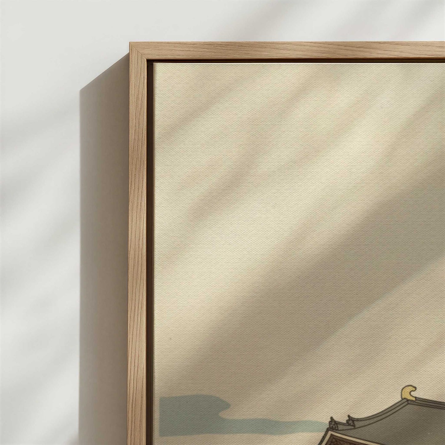 Framed Canvas - Close-up detail and texture of the framed canvas