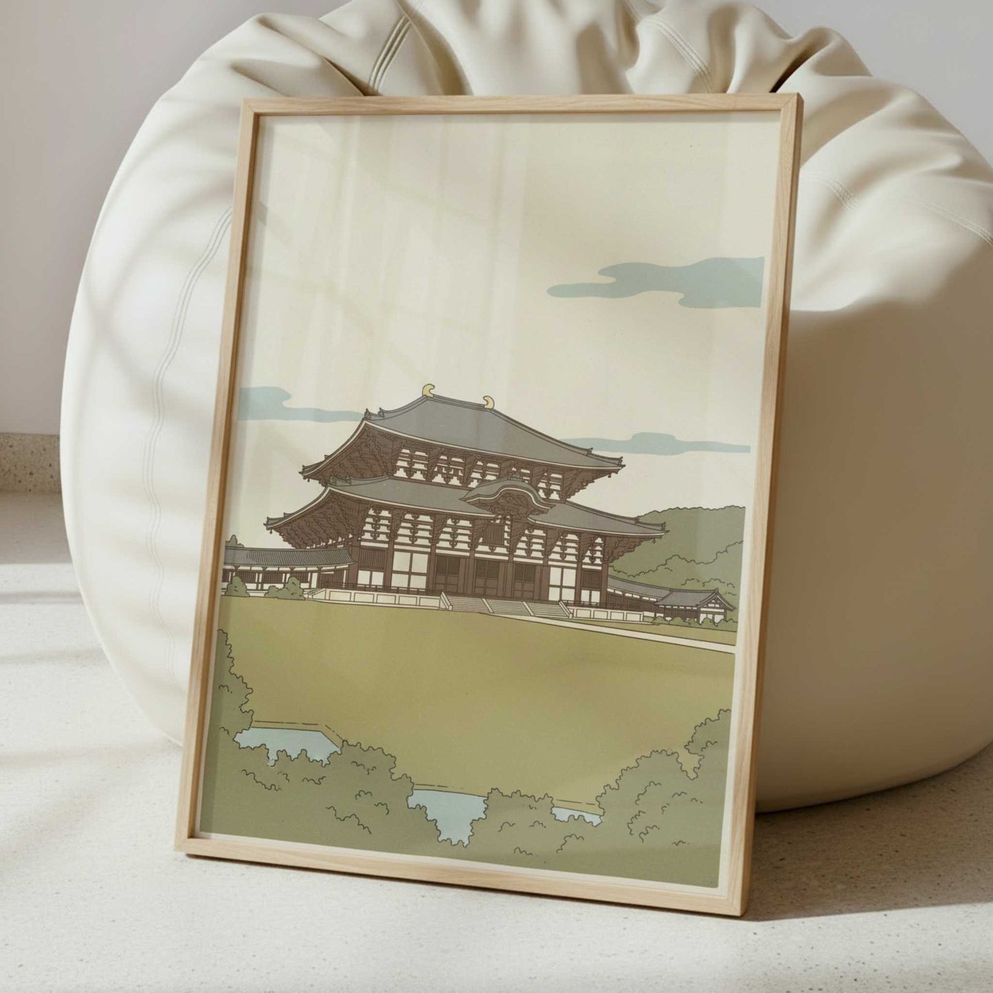 Standing Before the Hall at Tōdai-ji - Art Print - Interior inspiration