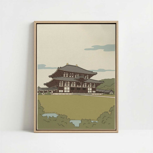 Framed Canvas - Framed canvas in oak color frame