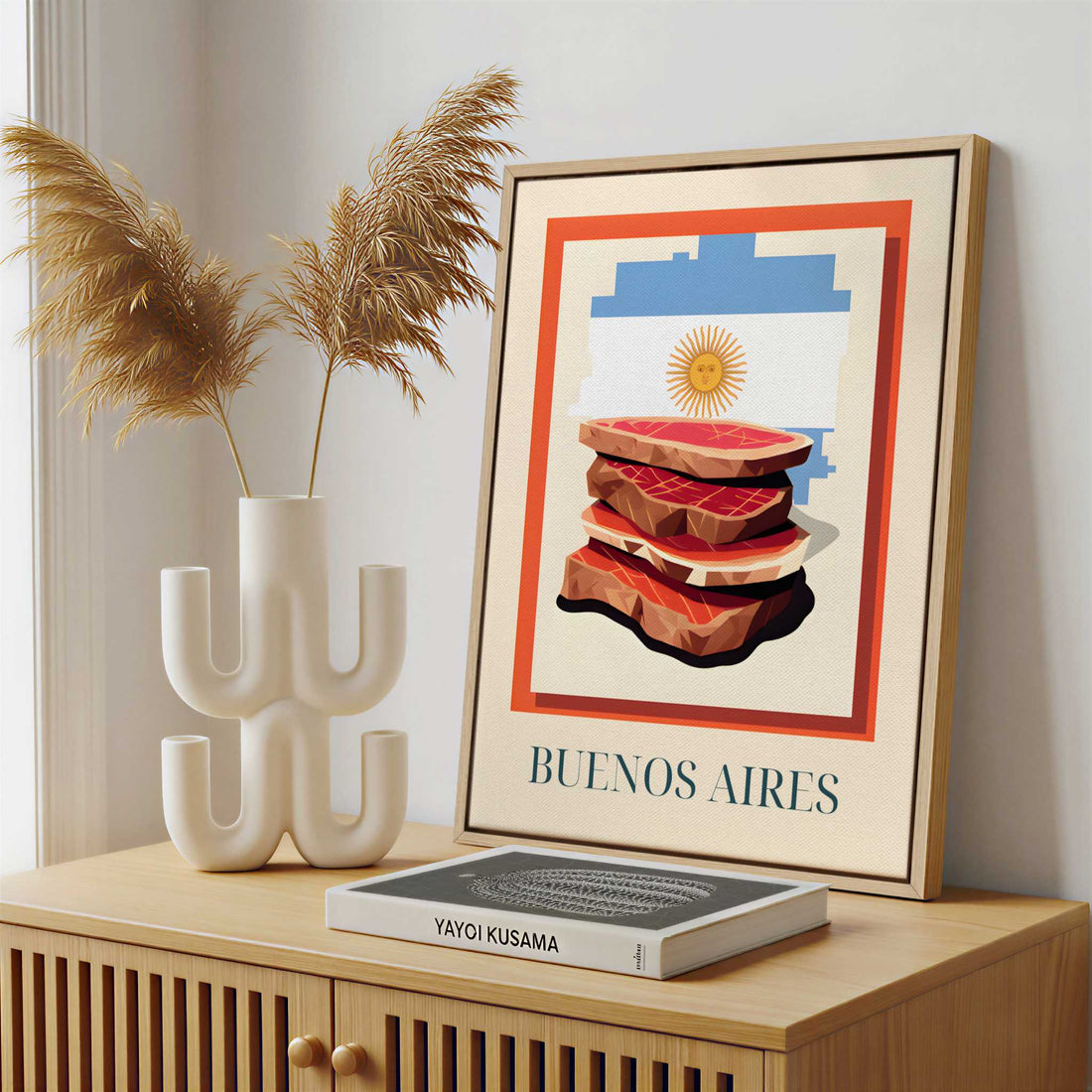 Framed Canvas - Framed canvas in a stylish interior setting
