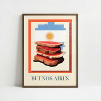 Steak from Buenos Aires, Argentina - Art Print - Art print in dark wood frame