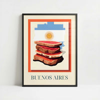 Steak from Buenos Aires, Argentina - Art Print - Art print in black frame