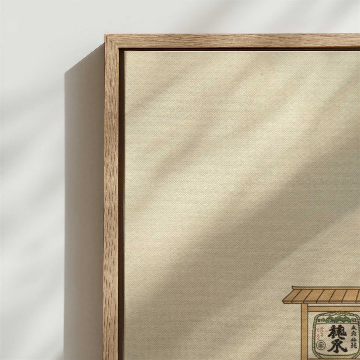 Framed Canvas - Close-up detail and texture of the framed canvas