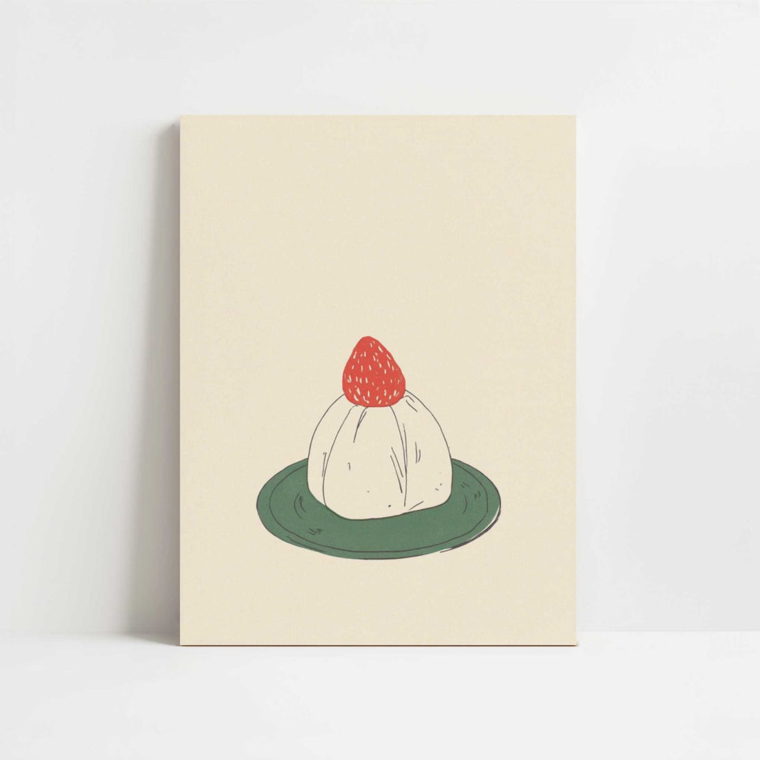 Strawberry Daifuku, Served Simply - Art Print - Unframed art print