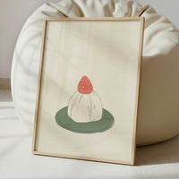 Strawberry Daifuku, Served Simply - Art Print - Interior inspiration