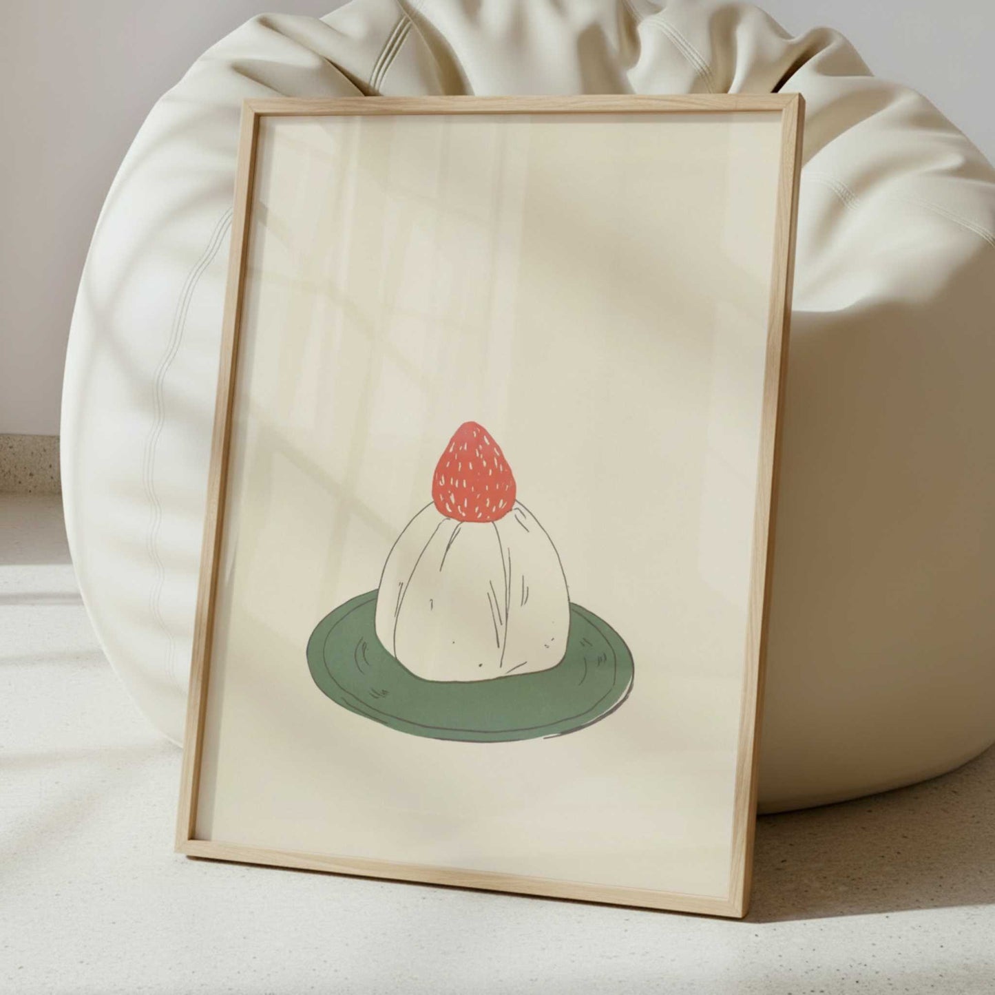Strawberry Daifuku, Served Simply - Art Print - Interior inspiration