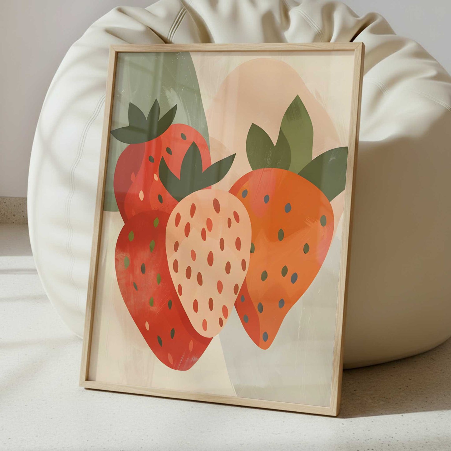 Strawberry in Bohemian Style - Art Print - Interior inspiration