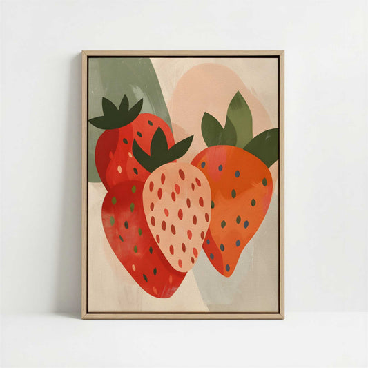 Framed Canvas - Framed canvas in oak color frame