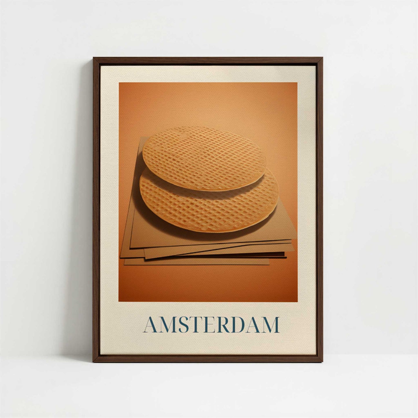 Framed Canvas - Framed canvas in dark wood color frame