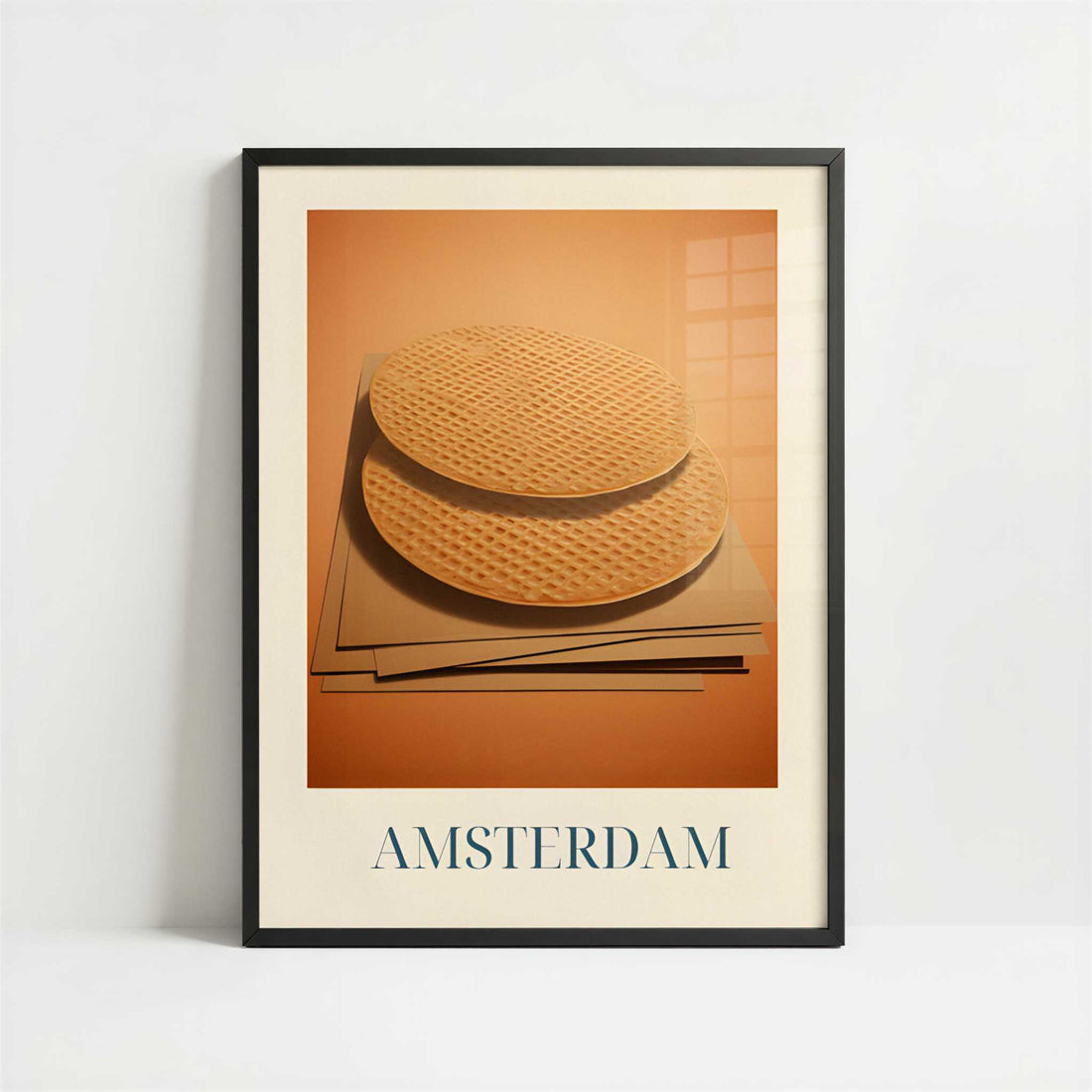 Stroopwafels from Amsterdam, the Netherlands - Art Print - Art print in black frame
