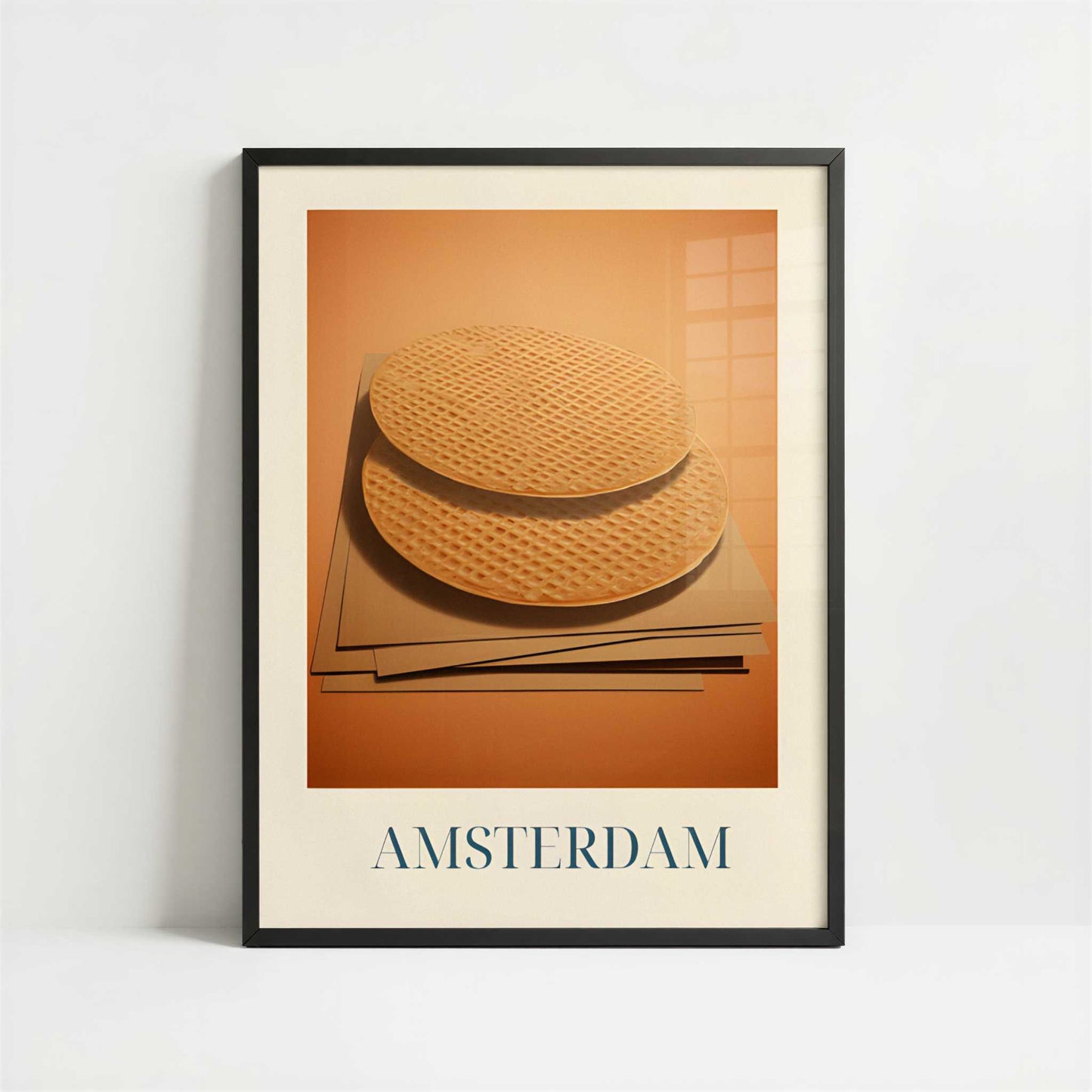 Stroopwafels from Amsterdam, the Netherlands - Art Print - Art print in black frame