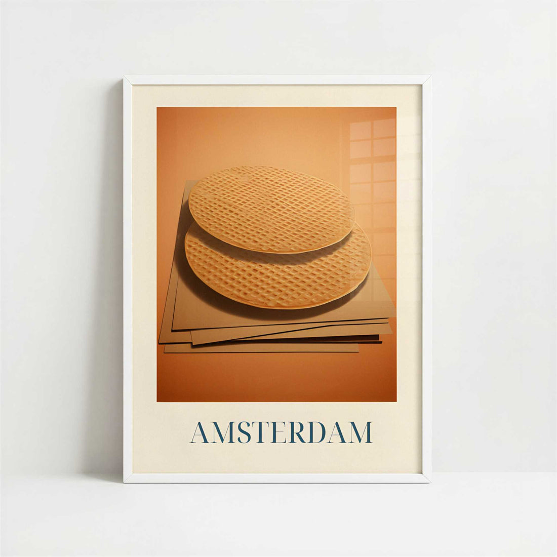 Stroopwafels from Amsterdam, the Netherlands - Art Print - Art print in white frame