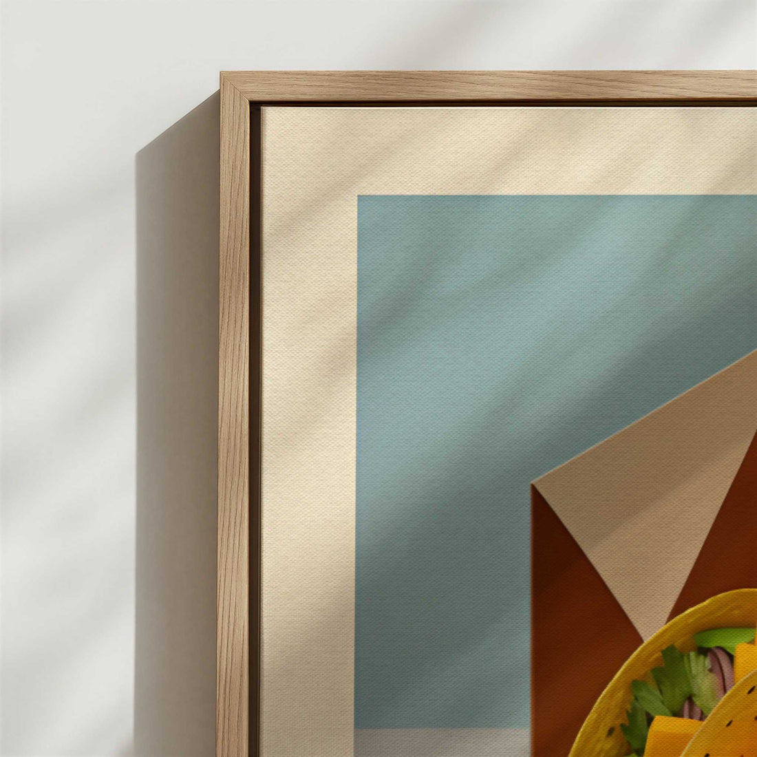 Framed Canvas - Close-up detail and texture of the framed canvas