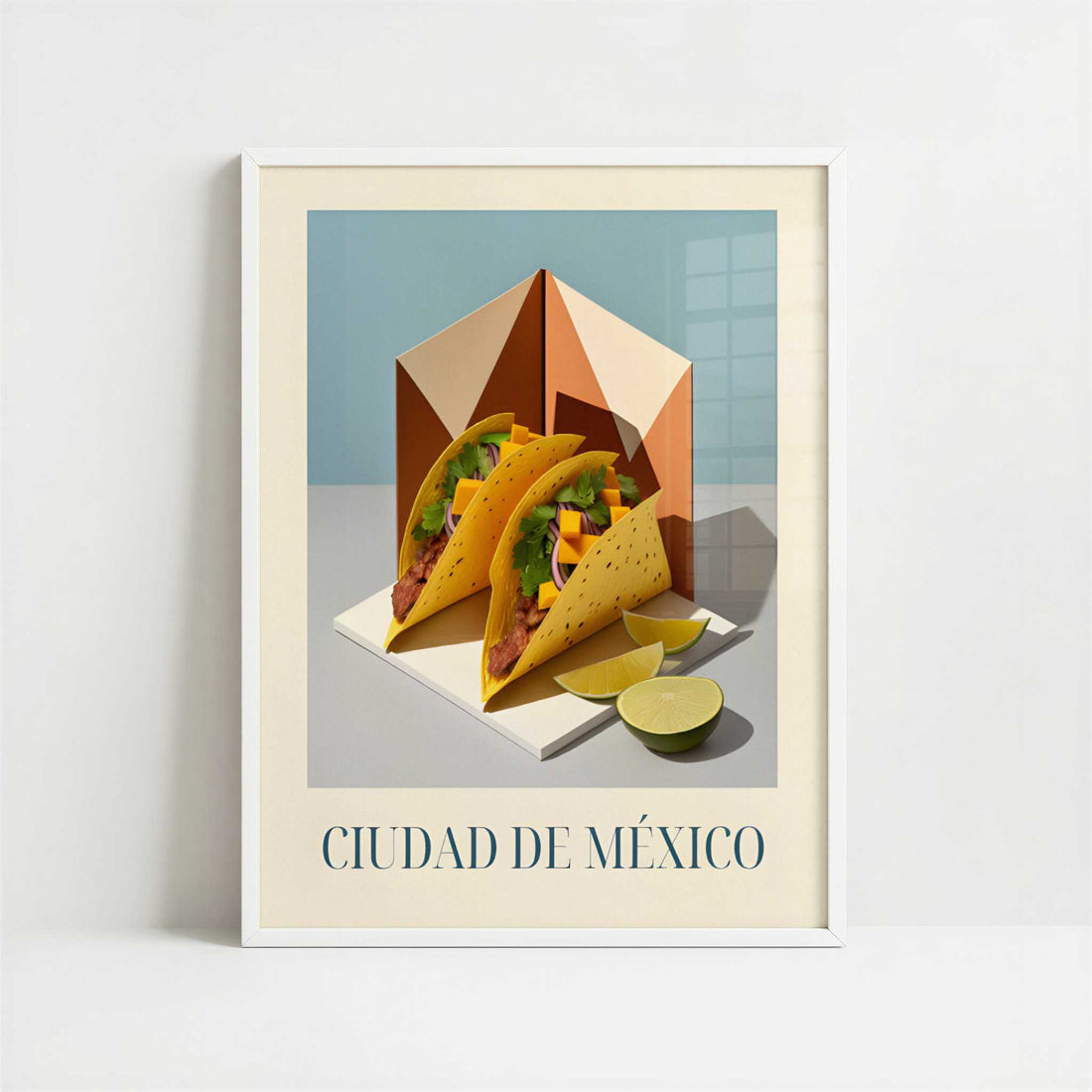 Tacos from Mexico City, Mexico - Art Print - Art print in white frame