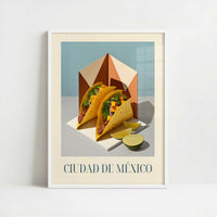 Tacos from Mexico City, Mexico - Art Print - Art print in white frame